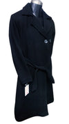 Black Winter Women Full Length Walking Coat PeaCoat