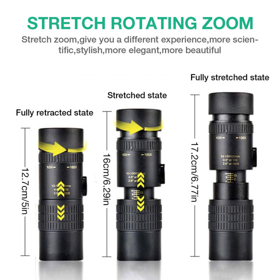 4K 10-300X40MM Super Telephoto Zoom Monocular Telescope. Clearance Sale!